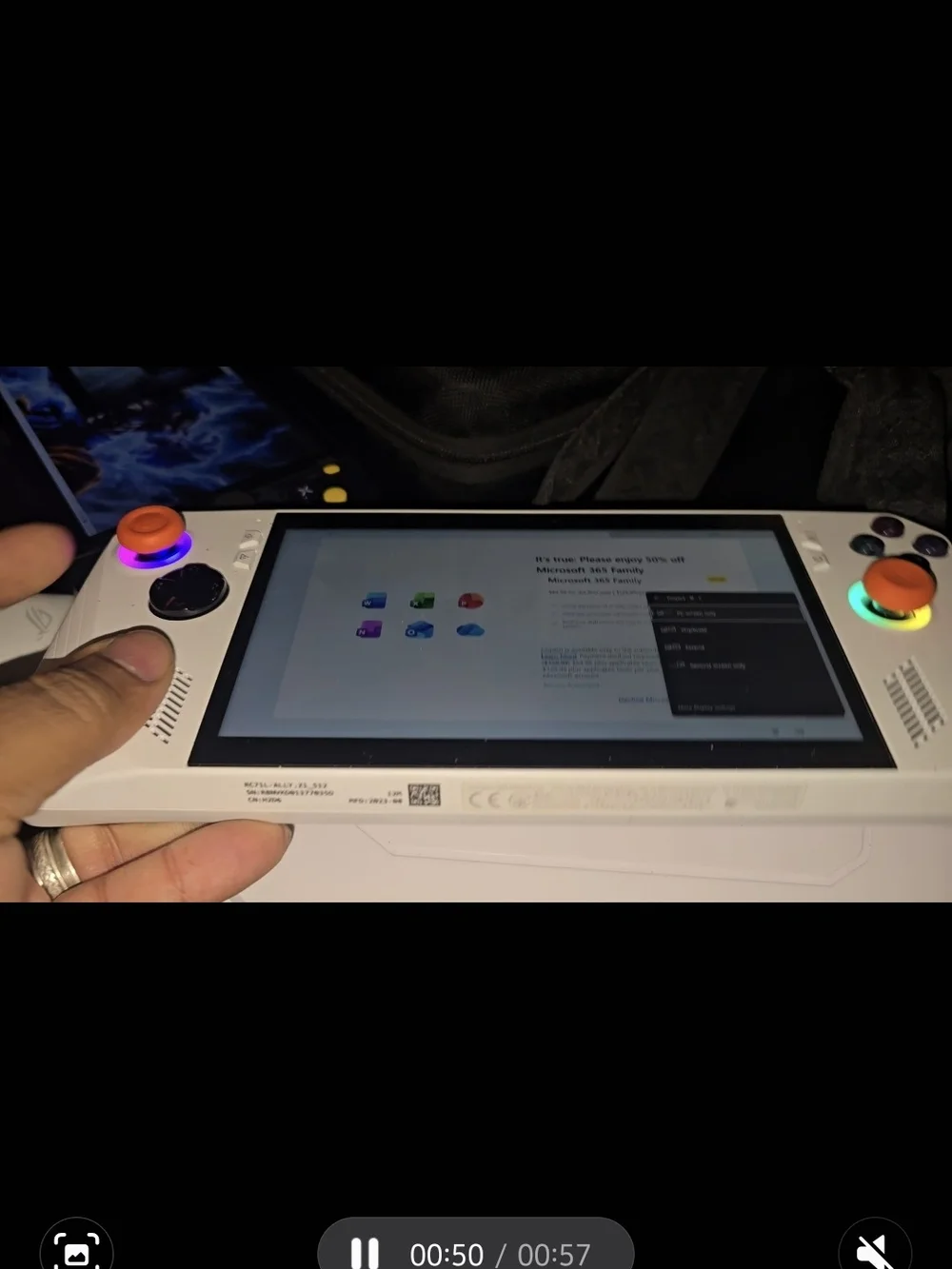 Deck Portable Gaming Console - White with Orange Accent